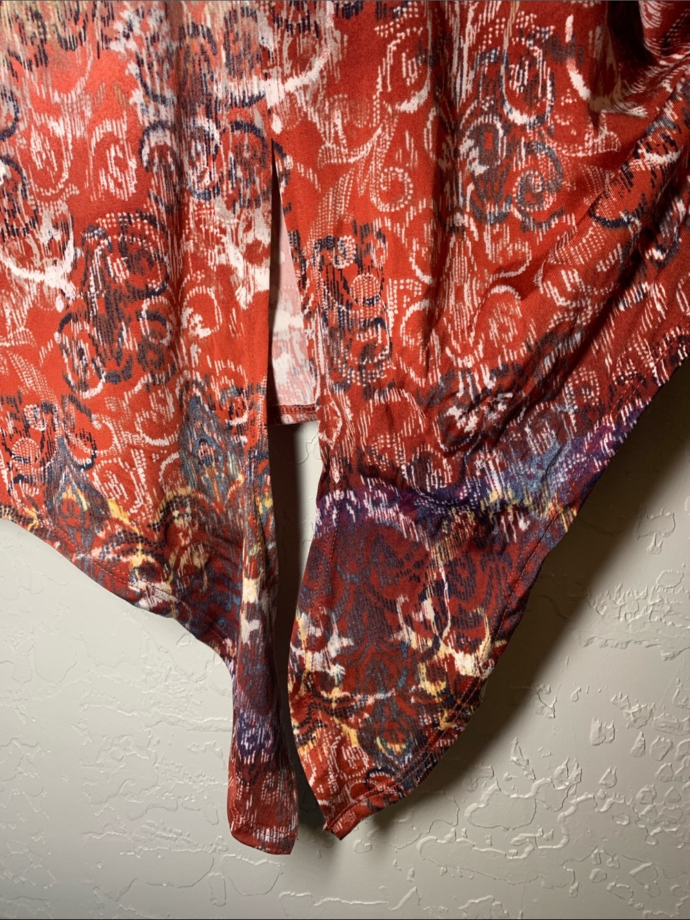 Stitch Collection Red Patterned Tie-Front Top - Picture 6 of 11